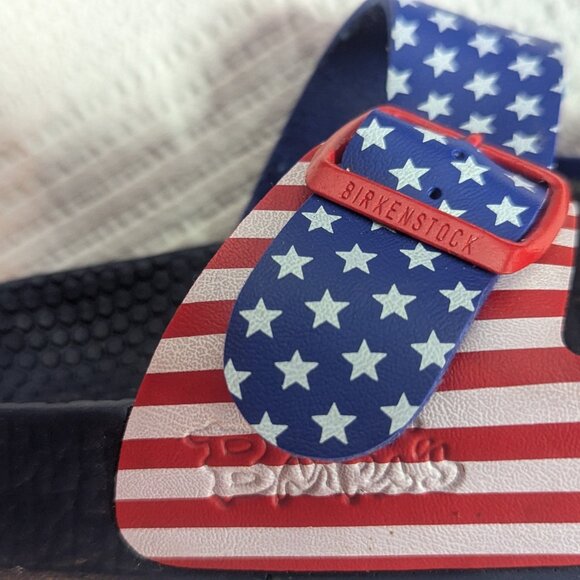 Red White and Blue American Flag Birkenstocks US 7.5-8 - Picture 6 of 12